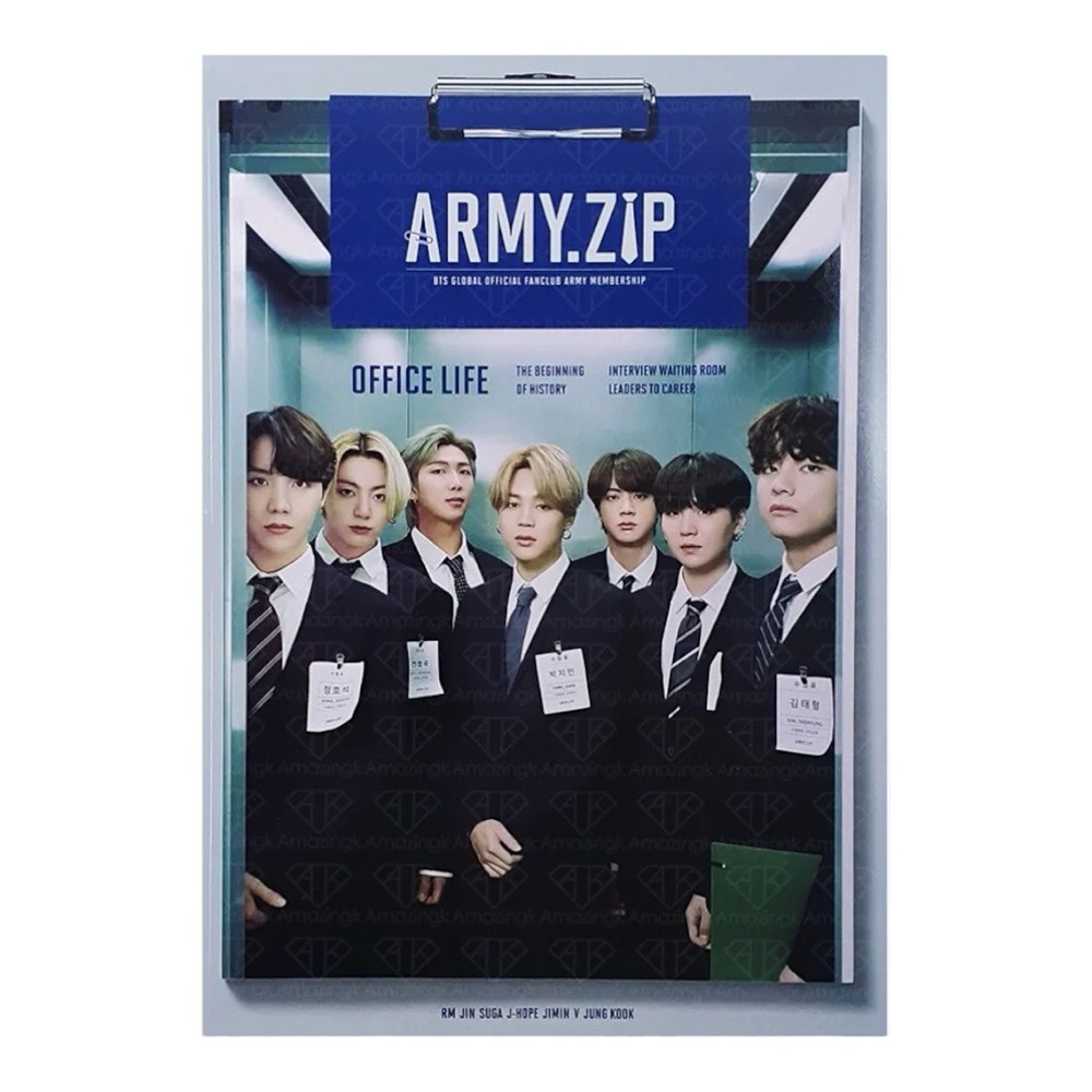 BTS OFFICIAL GLOBAL ARMY MEMBERSHIP 8TH KIT OFFICE LIFE ARMY.ZIP MAGAZINE